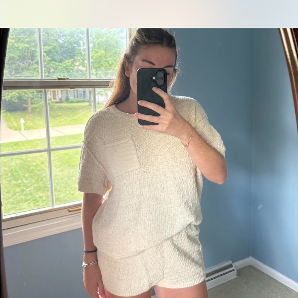 Free  peopleTextured Knit Top and Shorts Set